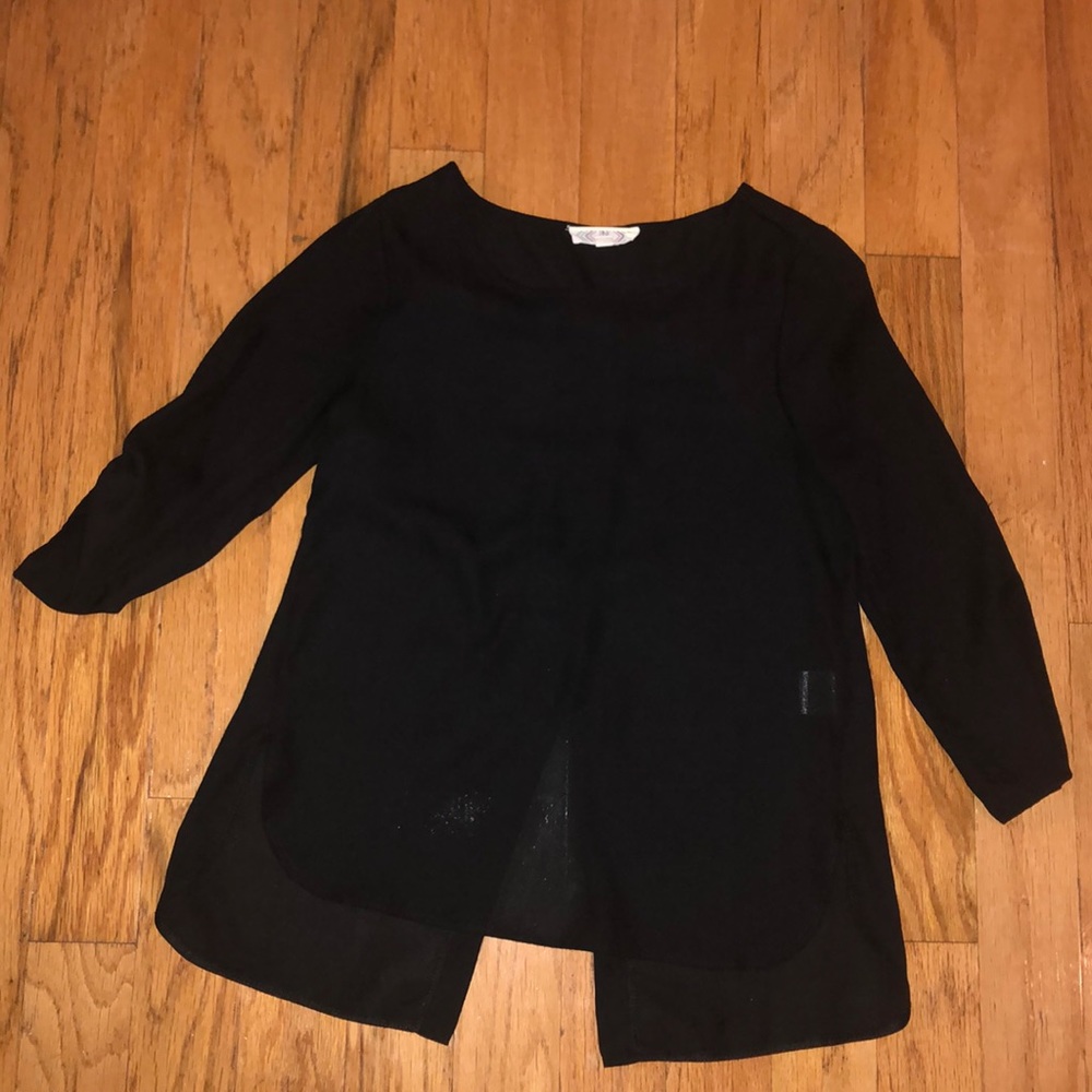 Black Blouse with open back detail